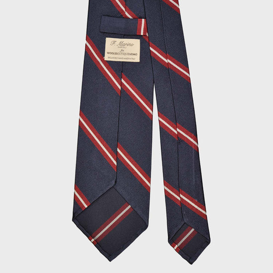 Load image into Gallery viewer, Red Striped Regimental Jacquard Silk Tie
