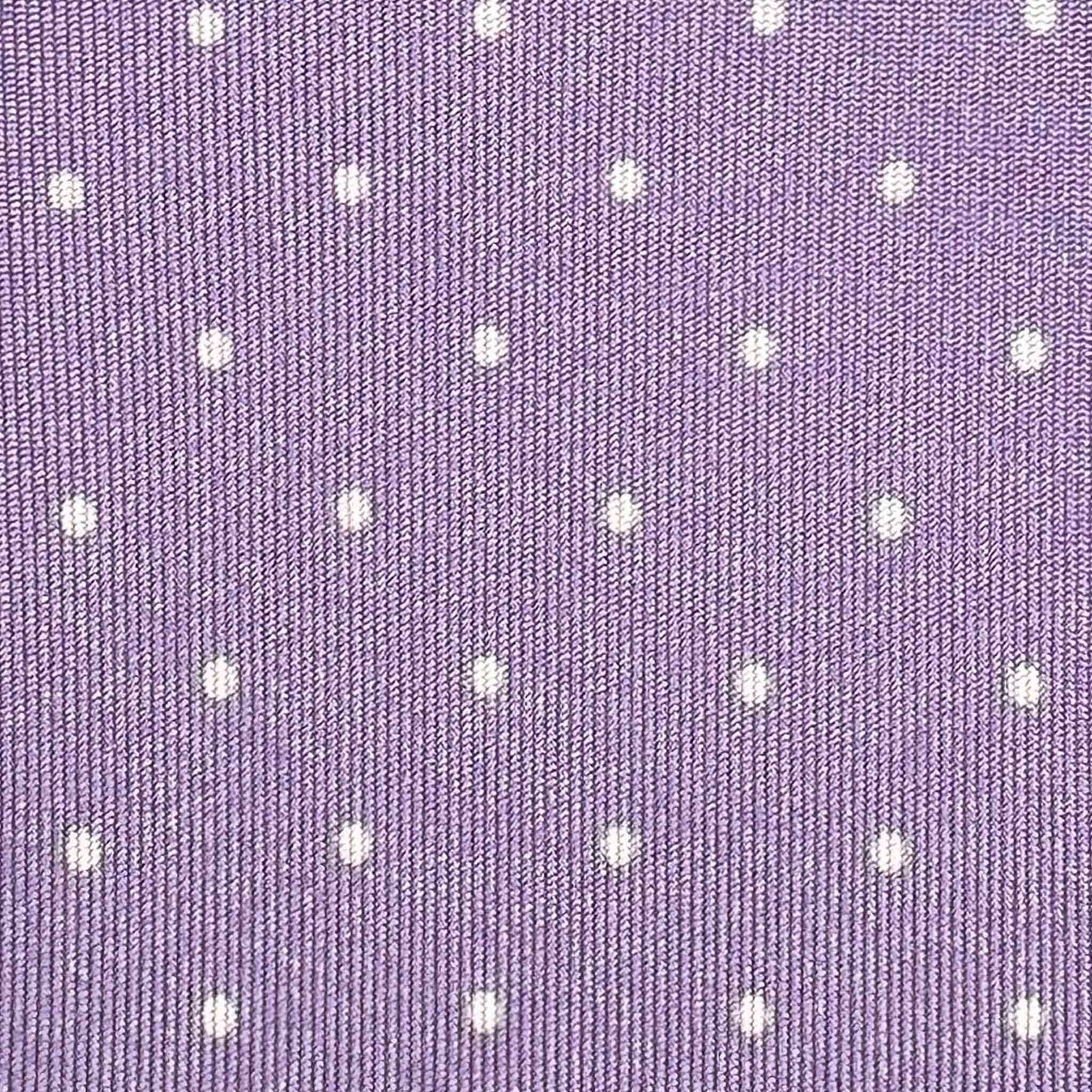 Light Violet silk tie with white pois pattern detail
