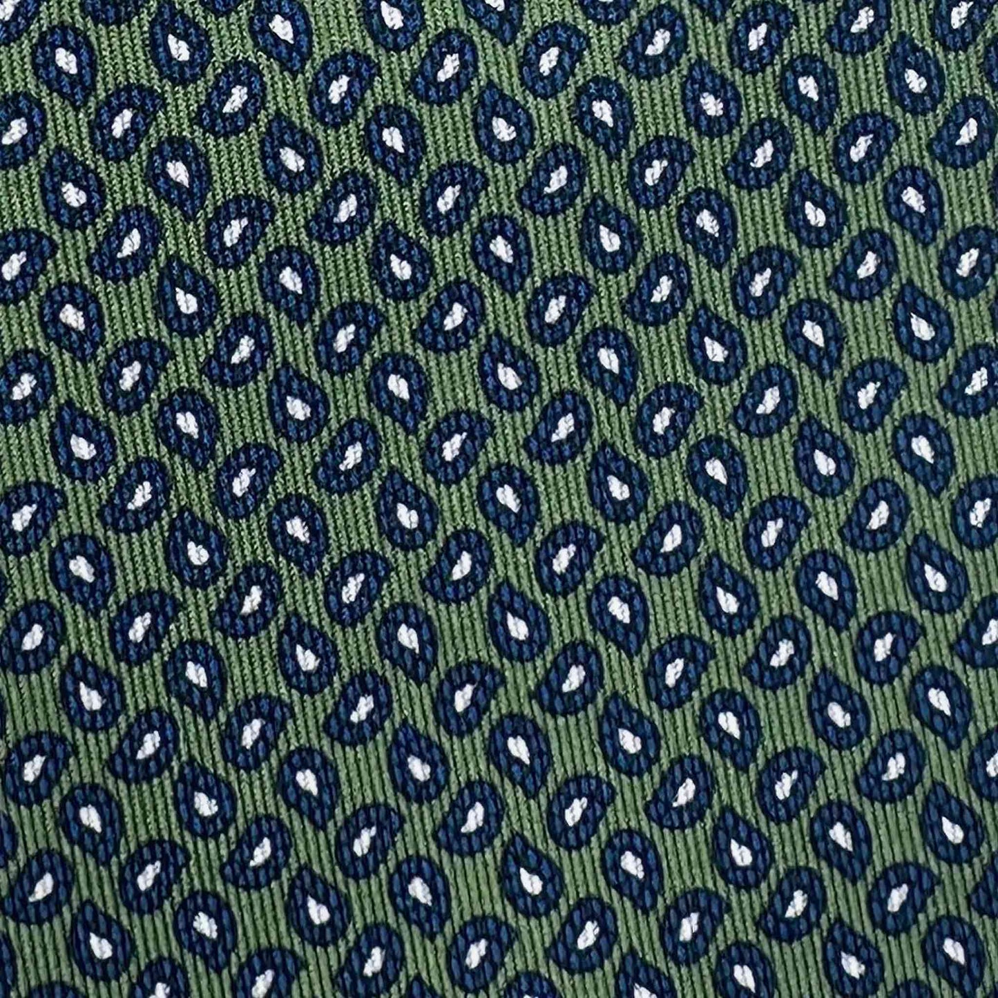 Lime Green Silk Tie Classic Paisley Micro Fantasy Pattern