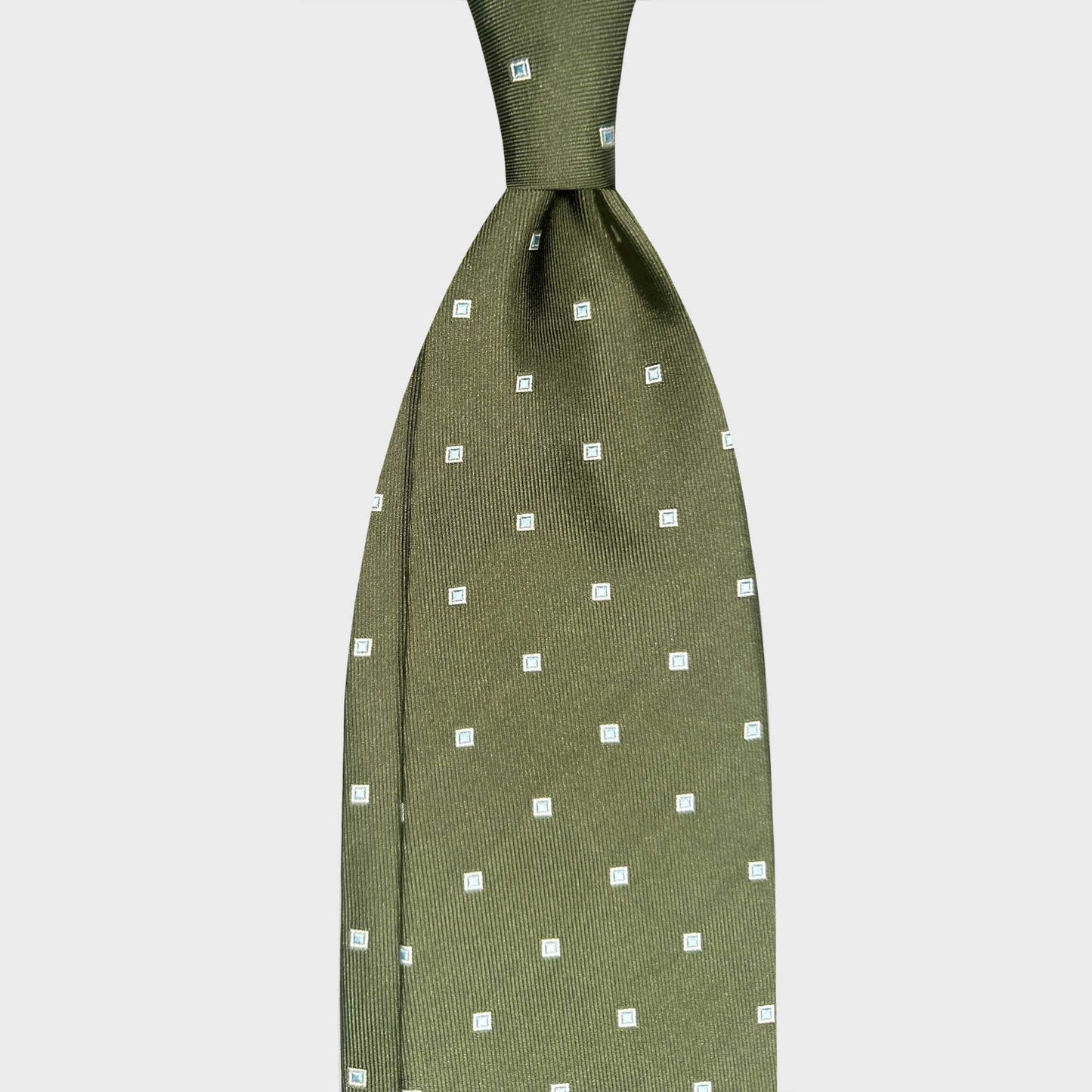 Wools Boutique Uomo Geneva olive green silk tie micro diamond pattern