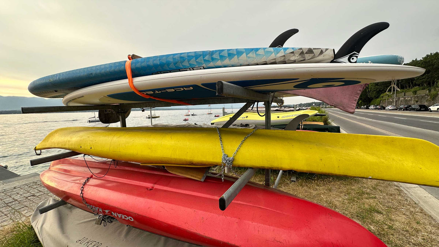 Surfboards on the French coast reflecting the timeless maritime heritage of the classic marinière