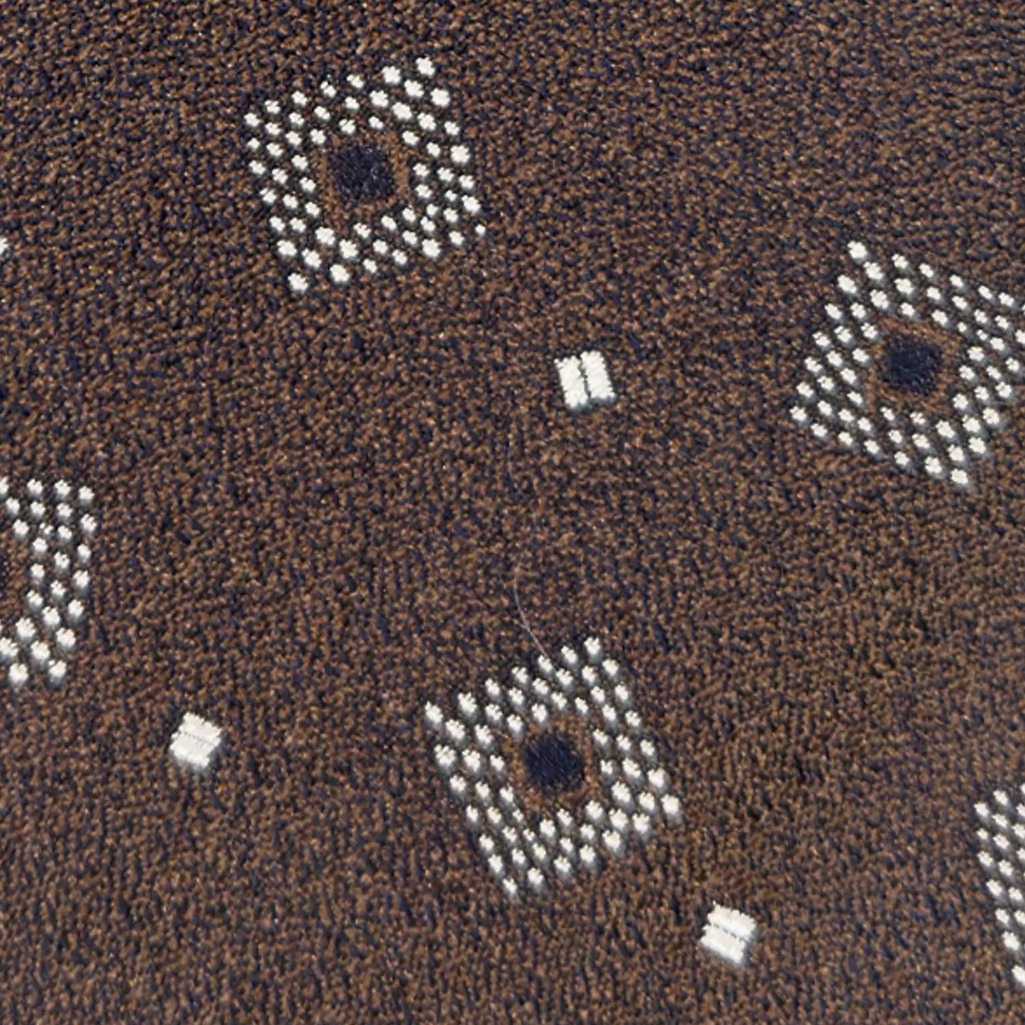 men’s tie store Geneva melange coffee brown silk tie geometric medallion detail