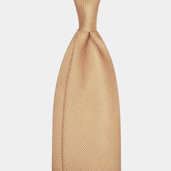 F.Marino Handgemachte Grenadine Seidenkrawatte 3-fach Beige