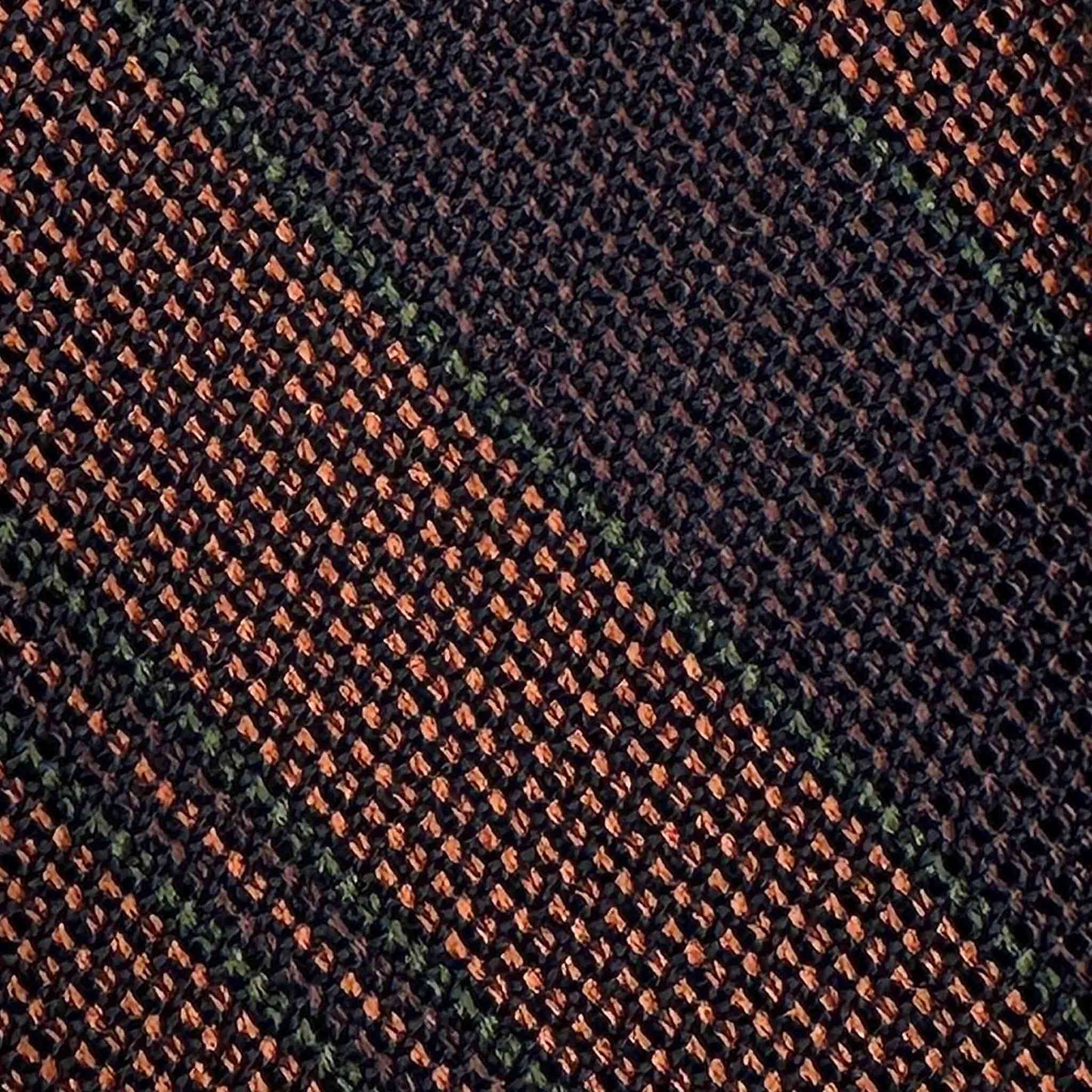 Orange Regimental Multi Striped Silk Tie Grenadine Small Gauze