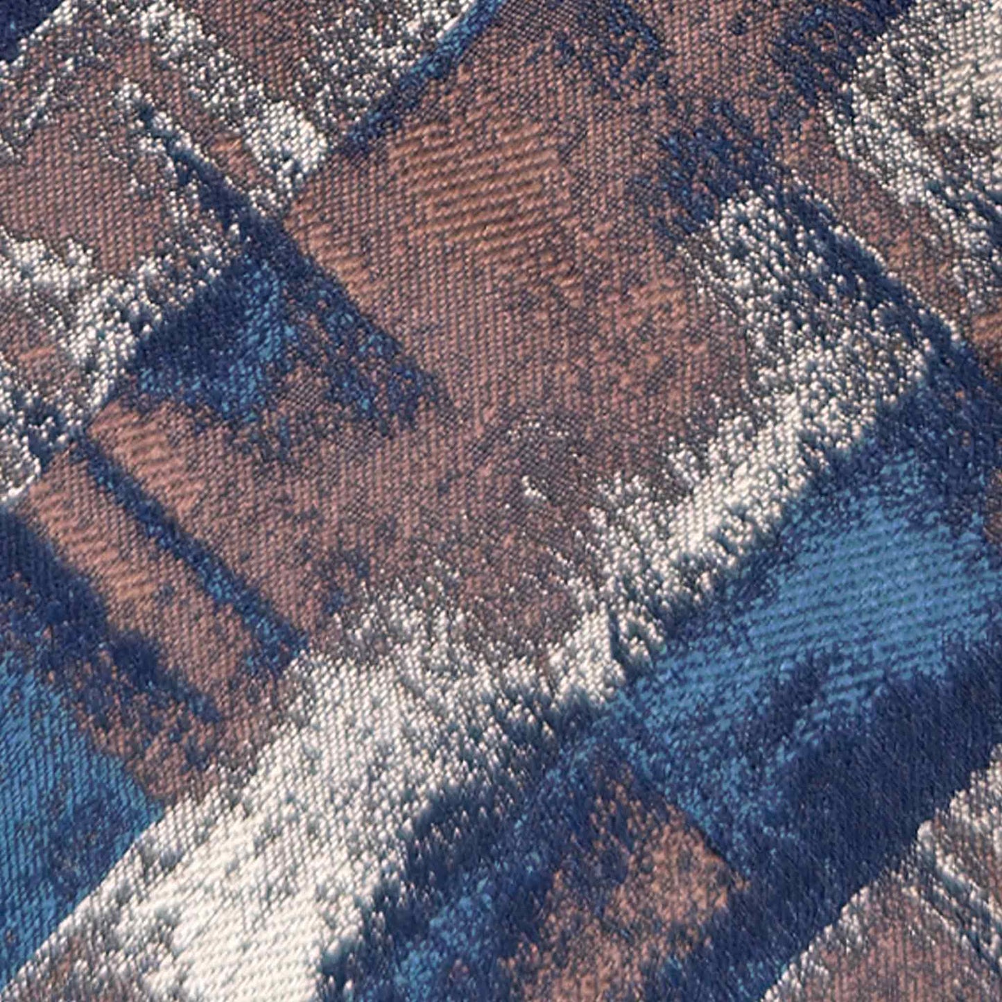 Details of Bronze Silk Tie Abstract Artistic Jacquard Navy Petrol Silver.