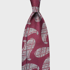 F.Marino Grenadine Cravate En Soie Grosse Gaze 3 Plis Marron Cuivré