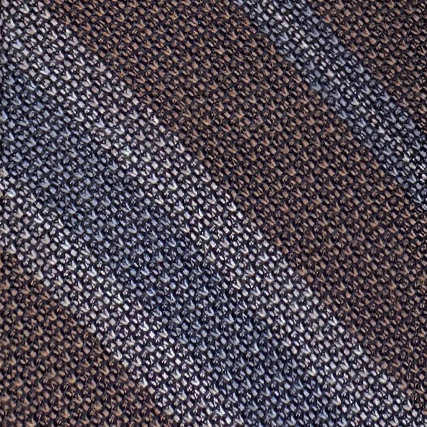 F.Marino grenadine silk regimental tie mushroom taupe sky blue silver handmade in Naples