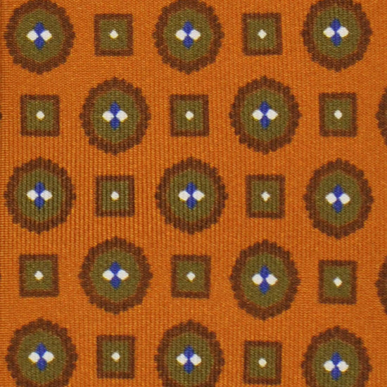 Caramel Brown Silk Tie Elegant Micro Diamonds Pattern.