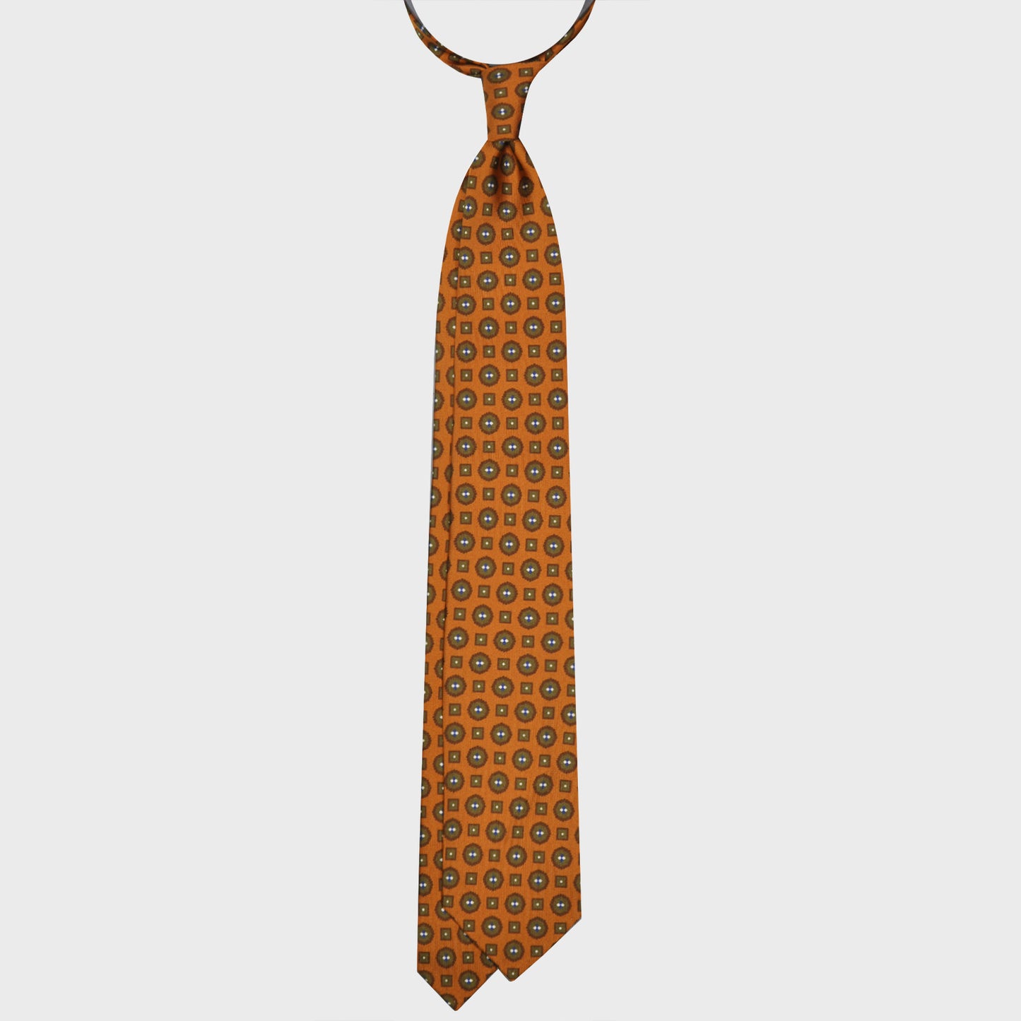 Caramel Brown Silk Tie Elegant Micro Diamonds Pattern.