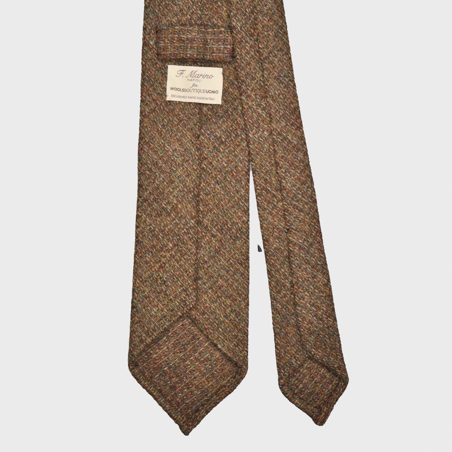 Copper Brown Tweed Necktie Classic Plain Color