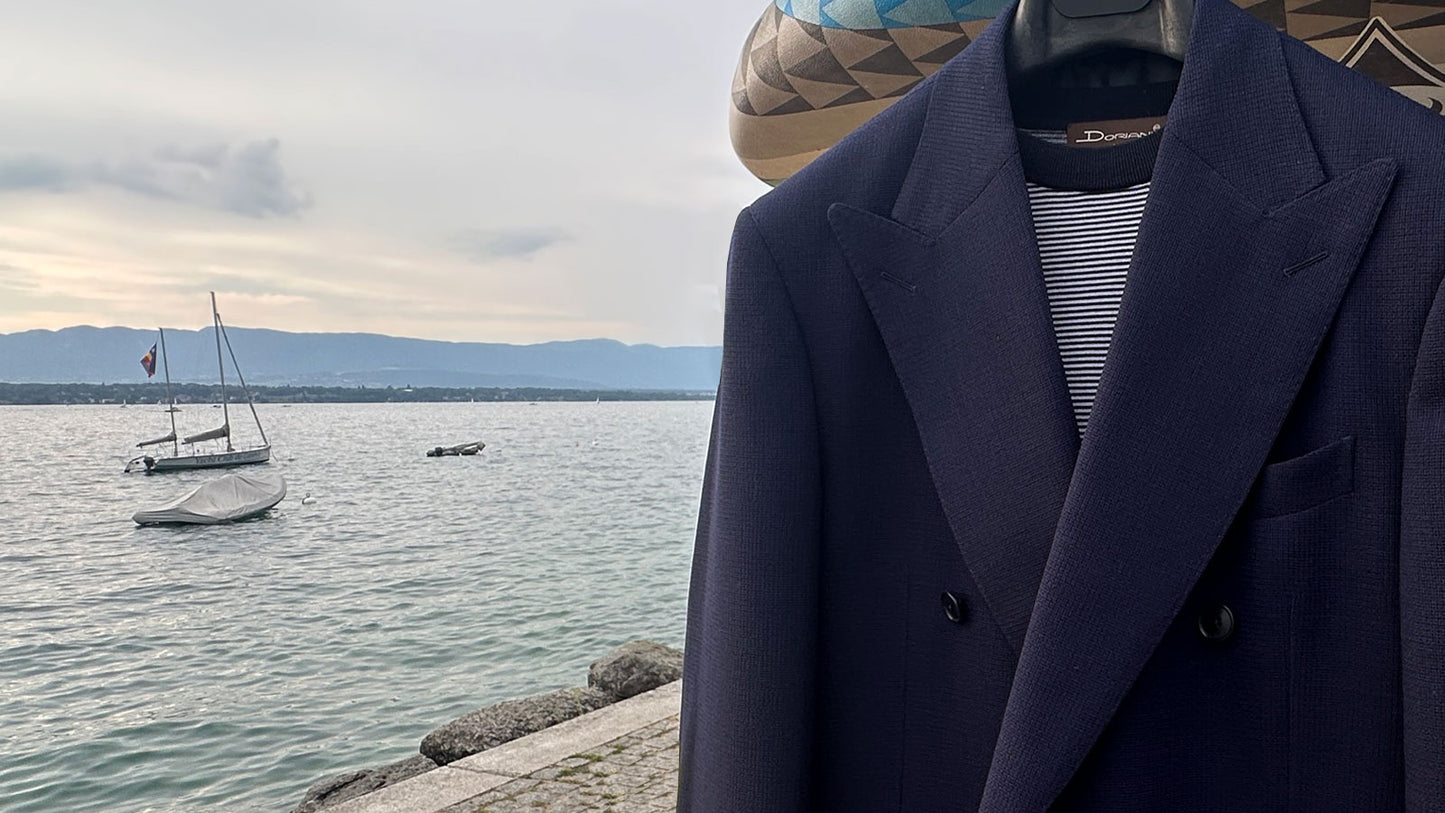 Navy tailoring jacket styled with a Doriani marinière by Wools Boutique Uomo