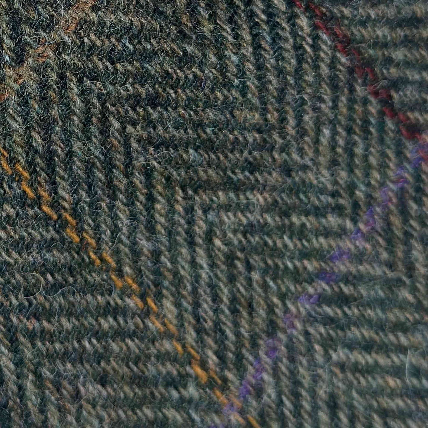 Olive Green Tweed Wool Tie Herringbone Hand Made in Italy