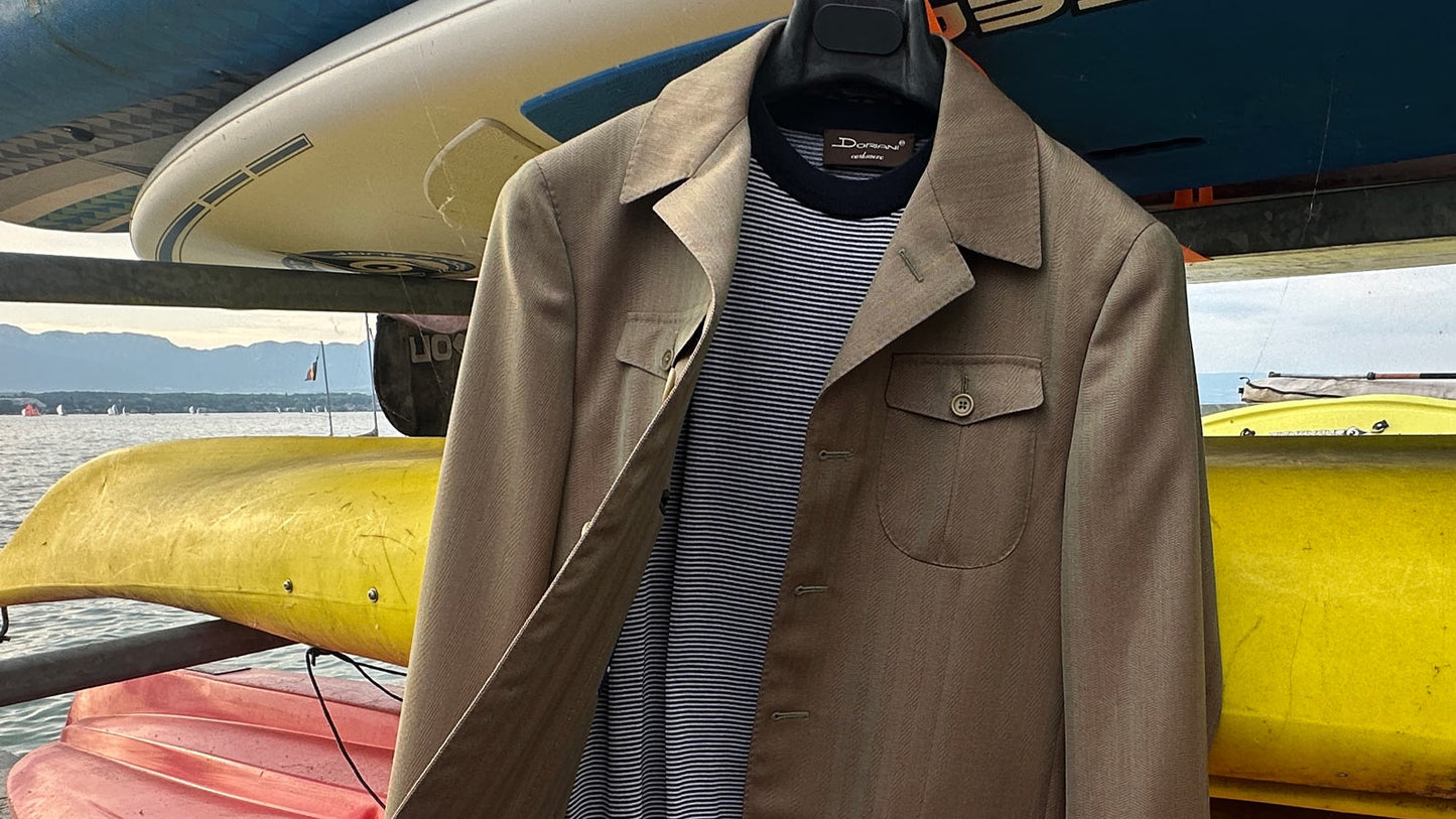 Solaro Sahariana styled with a Doriani marinière by Wools Boutique Uomo