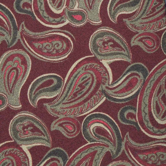 Load image into Gallery viewer, Burgundy Paisley Silk Tie Handmade Drawing
