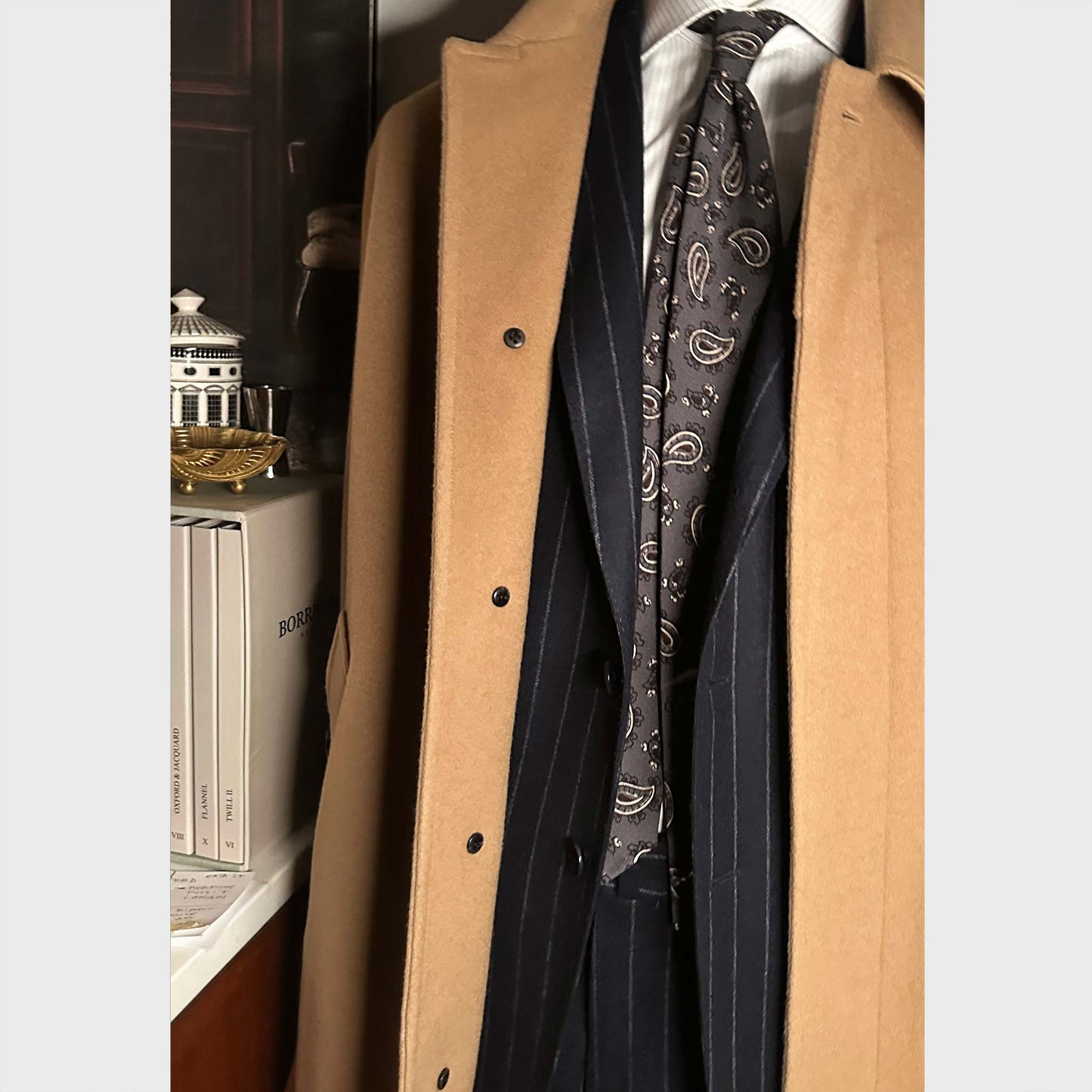 Wools Boutique Uomo Geneva Wool Tie Paisley Hand Drawn Smoke Grey