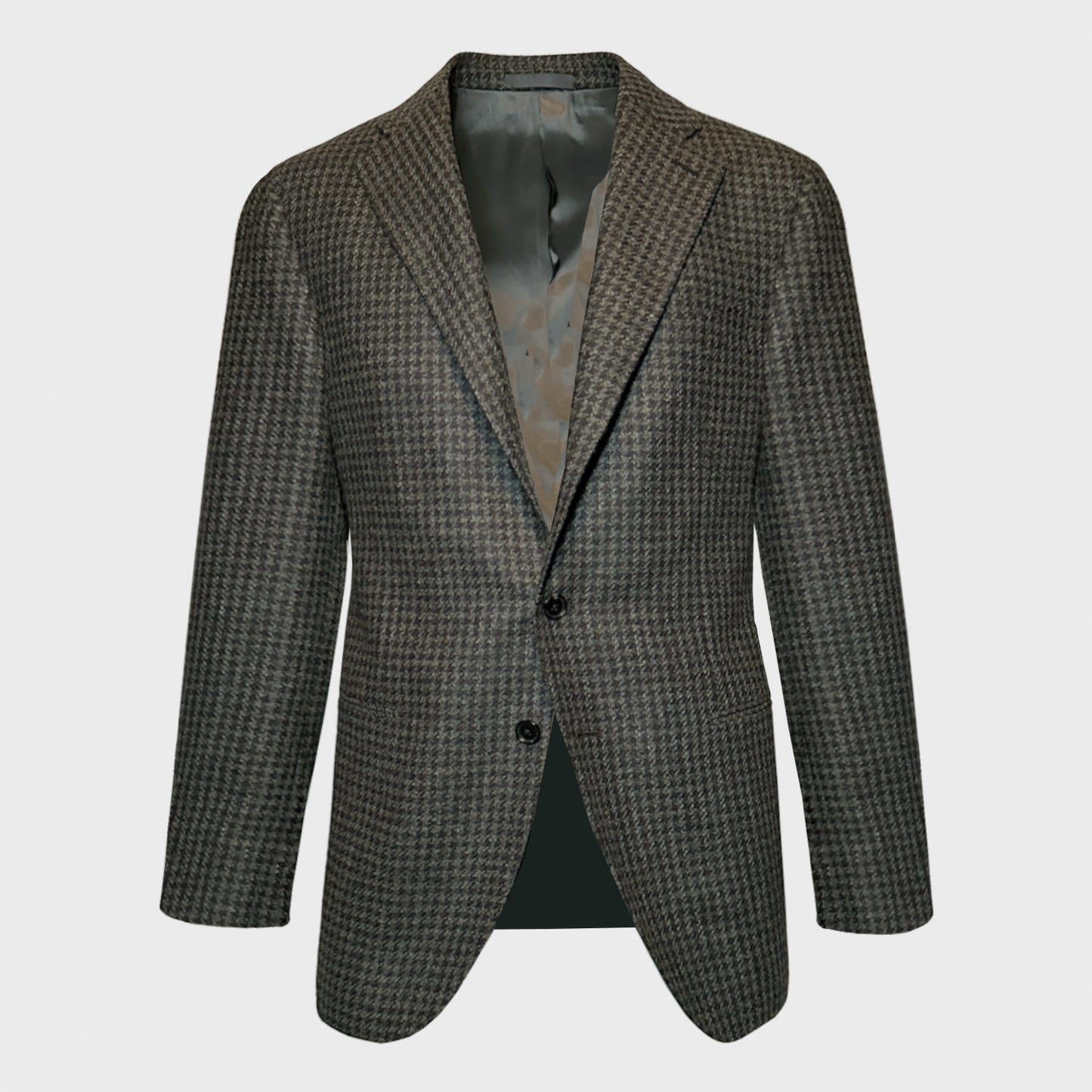 Mud Green Pied de Poule Tailoring Tweed Jacket Caruso