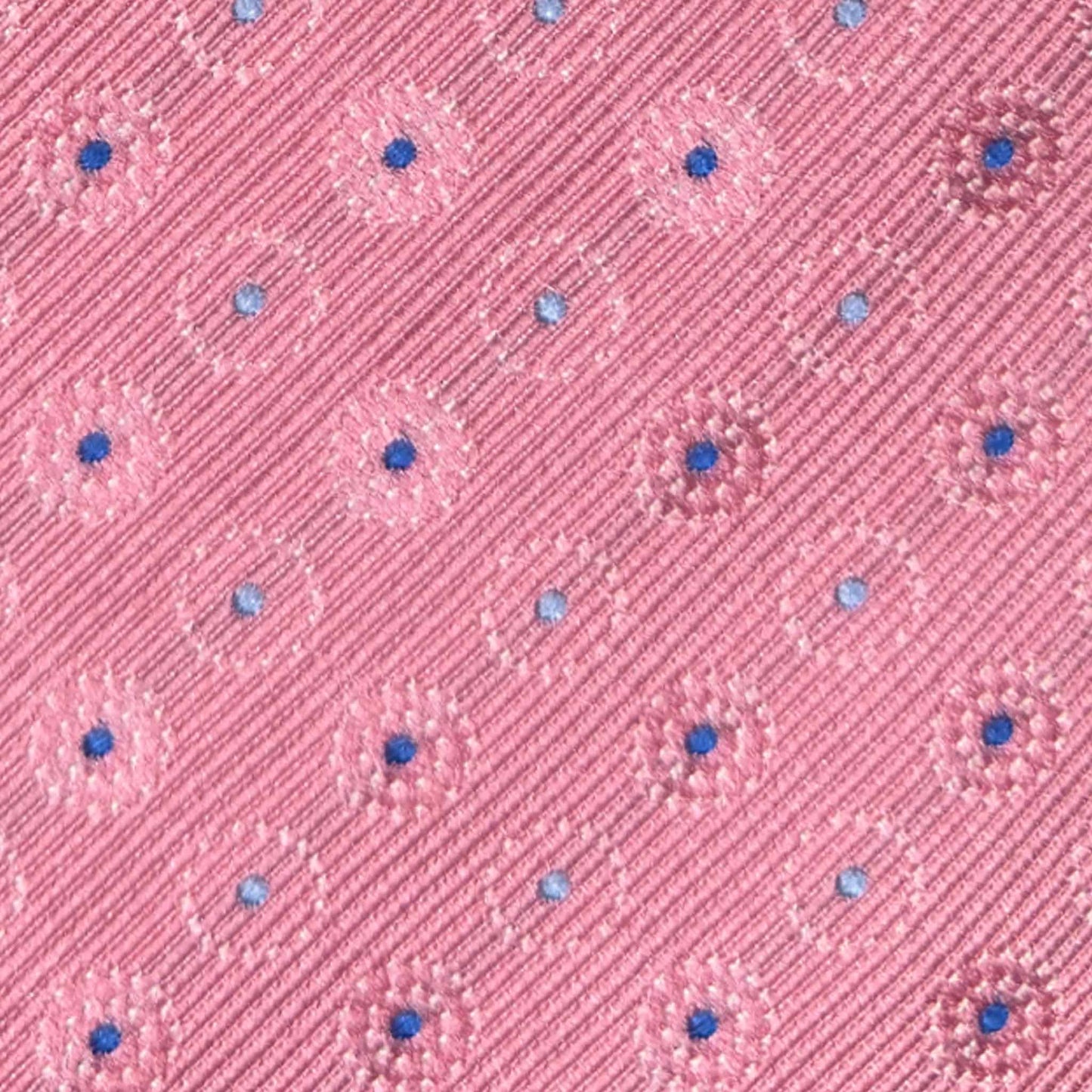 Detail of Light Pink Silk Tie Blue Medallion Handmade Italy.
