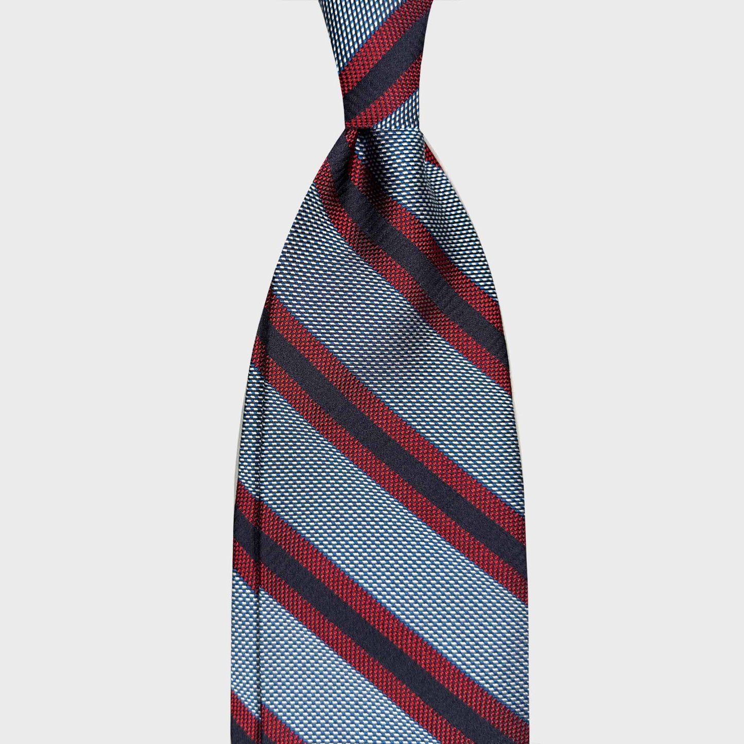 regimental silk tie sky blue red stripes Wools Boutique Uomo Geneva
