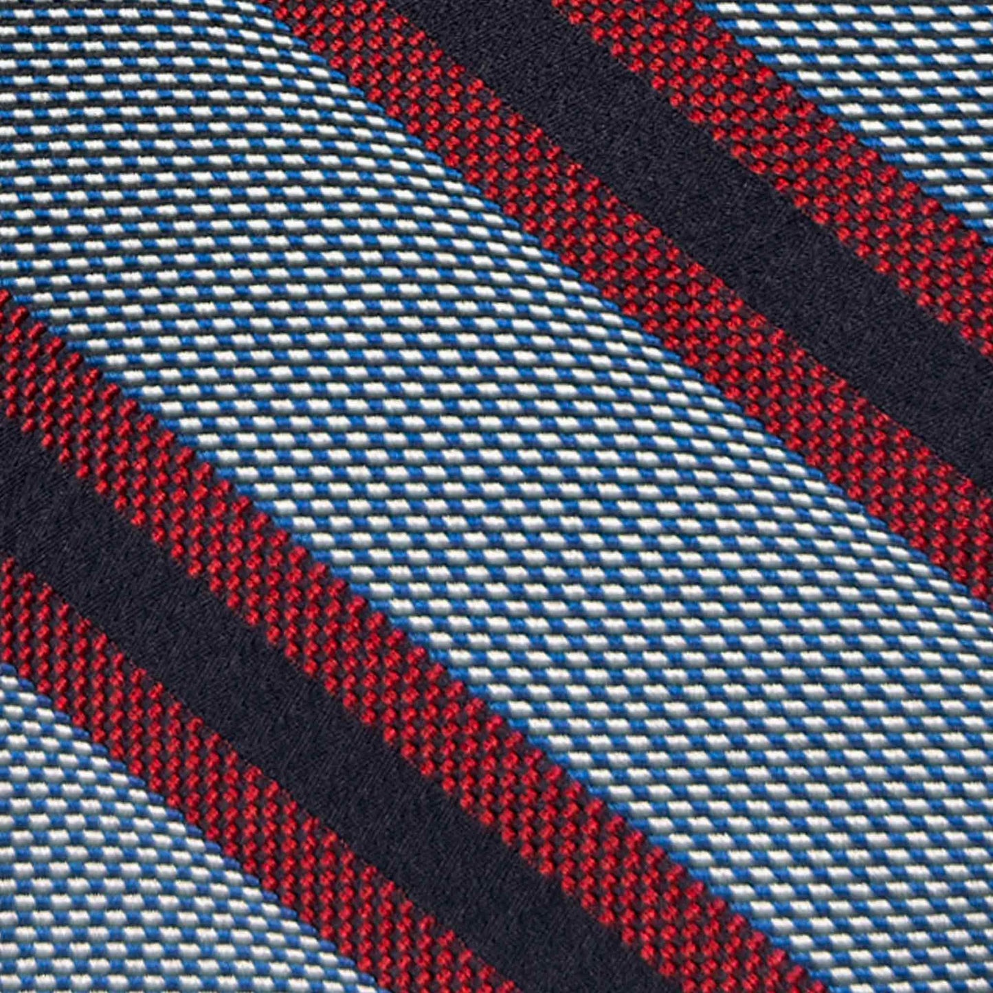 detail textured silk tie regimental stripes sky blue red navy Wools Boutique Uomo Geneva
