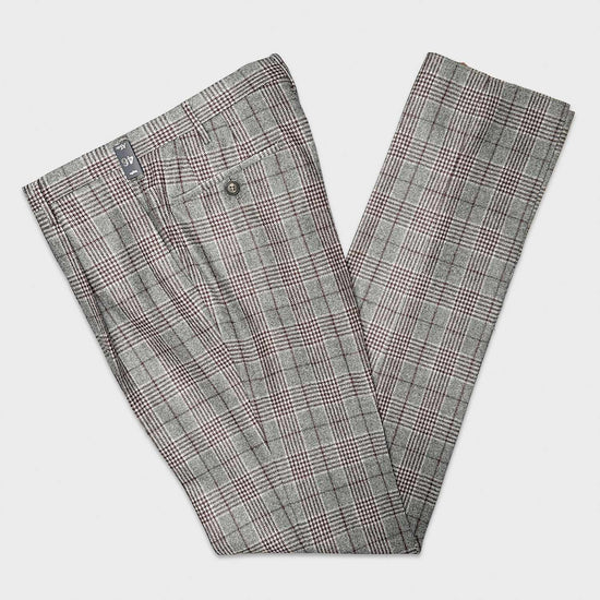 Checkered Plaid Flannel Wool Rota Tailoring Pants. 