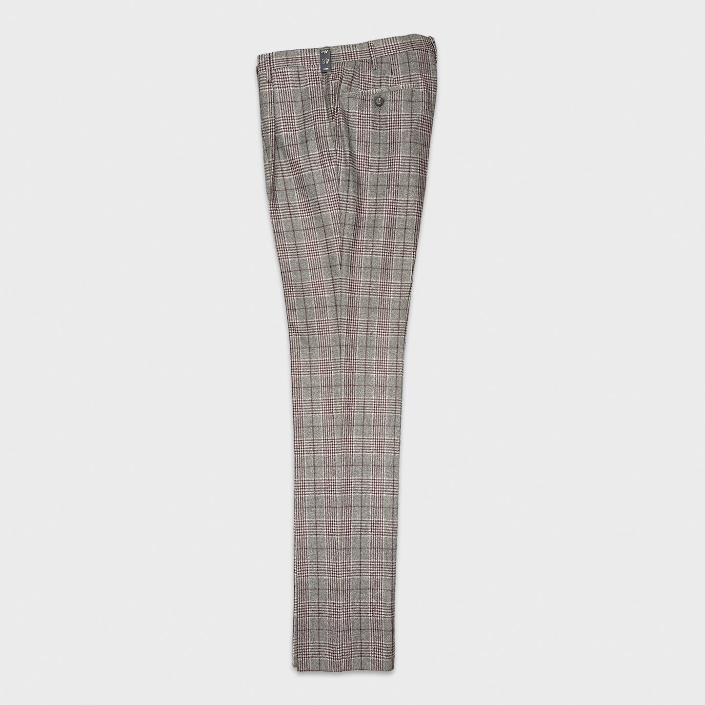 Rota Checkered Plaid Flannel Wool Trousers Smoke Grey
