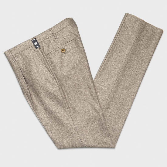 Sand Beige Flannel Wool Pants Rota Tailoring since 1962