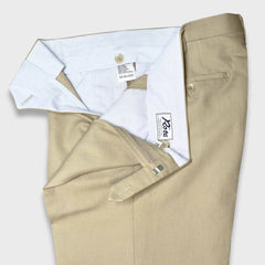 Rota Double Pleat Canvas Cotton Trousers Honey Beige