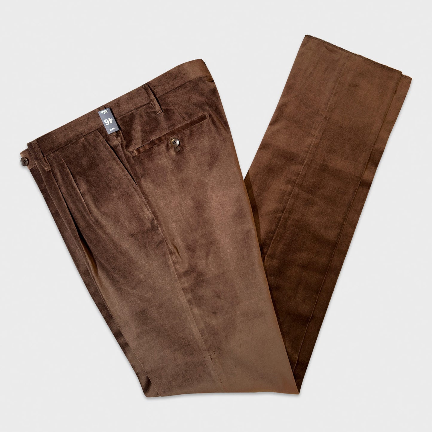 Coffee Brown Velvet Cotton Tailoring Pants.