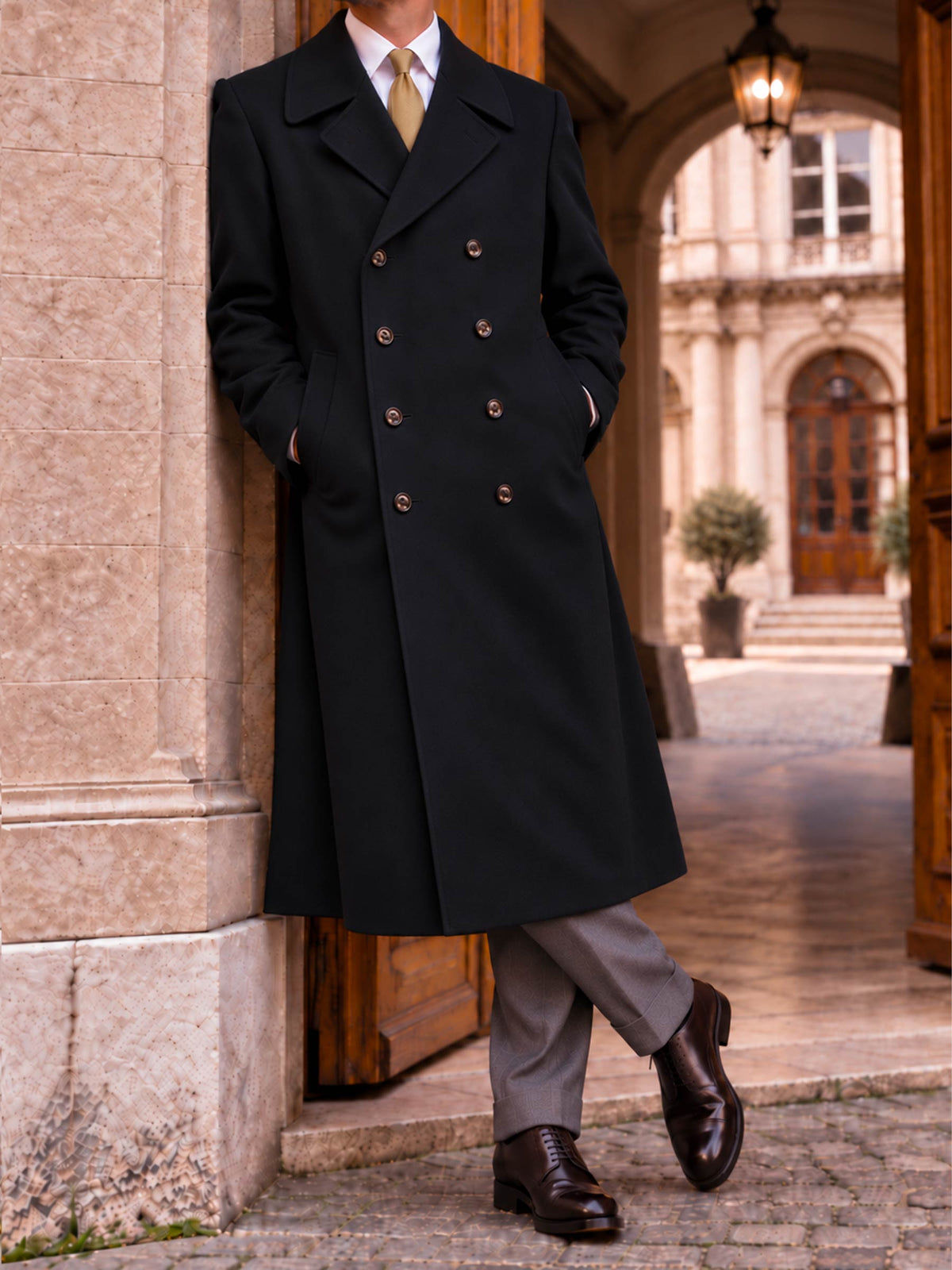 Sealup Men's Double-Breasted Loro Piana® Wool Overcoat