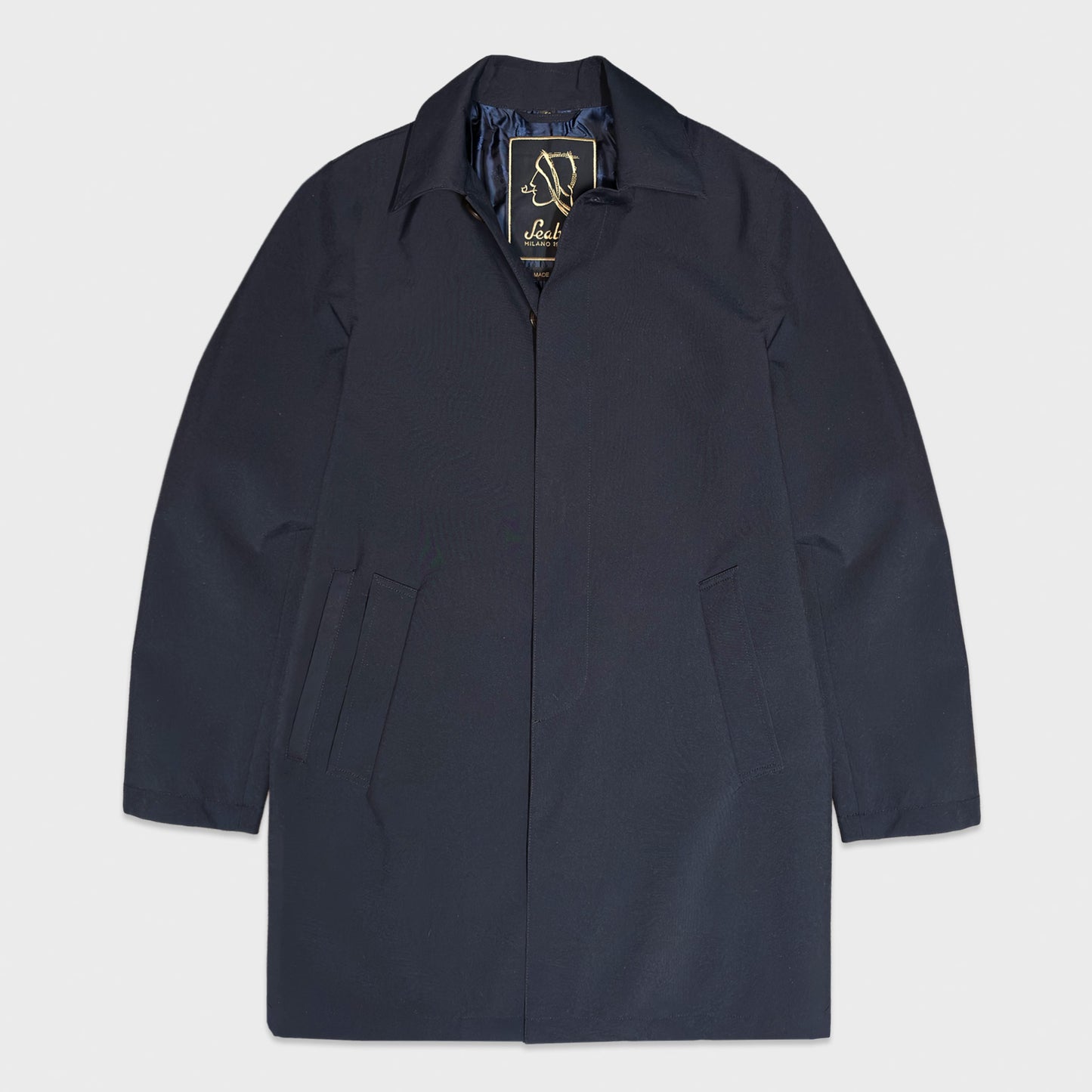 Sealup Hurricane Fabric Raincoat Navy Blue – Italian Business Raincoat