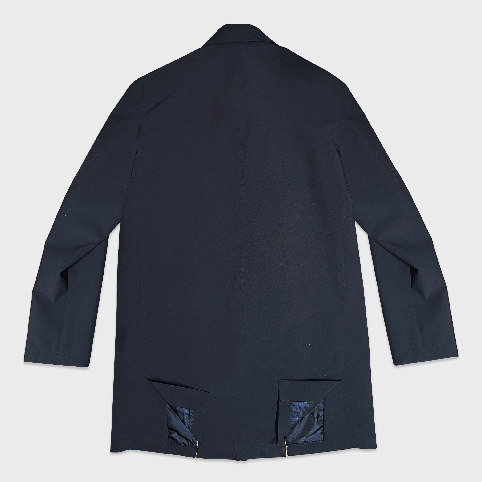 Sealup Hurricane Fabric Raincoat Navy Blue Italian Business