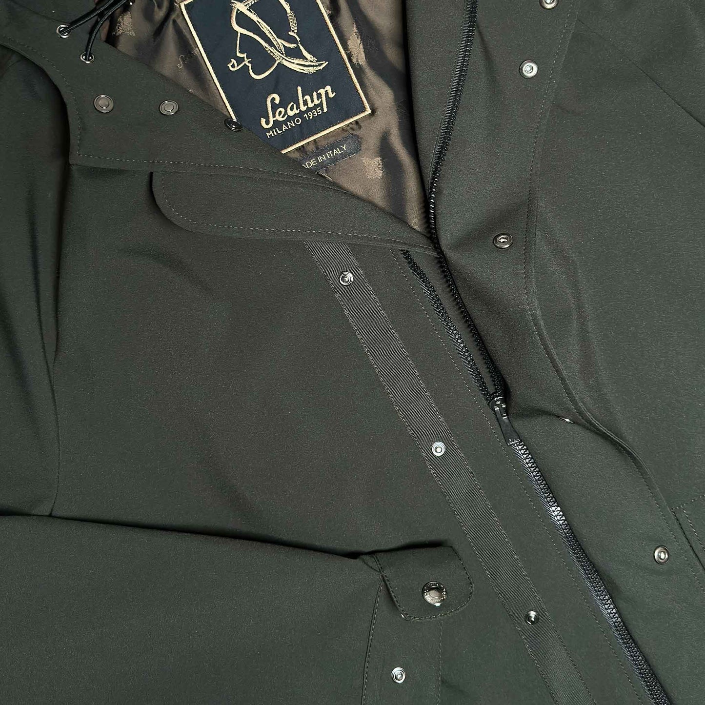 Details of Sealup Hurricane Fabric Parka Loden Green