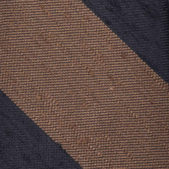 Load image into Gallery viewer, Dark Taupe Shantung Silk Tie Regimental Wide Striped.
