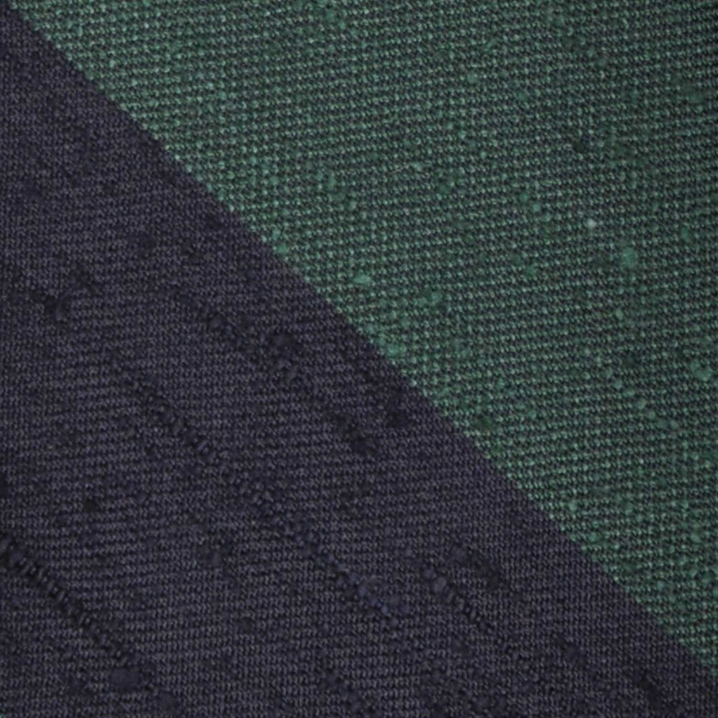 Green Shantung Silk Tie Regimental Wide Striped