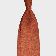F.Marino Grenadine Seidenkrawatte Grobe Gaze 3 Falten Kupferbraun