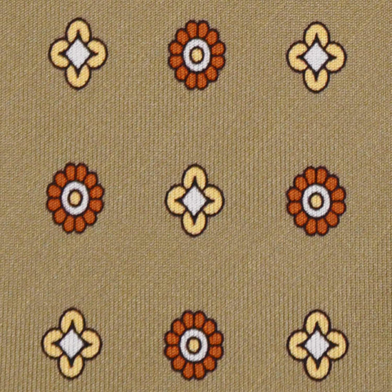 Dark Sand Silk Tie Classic Diamonds Pattern