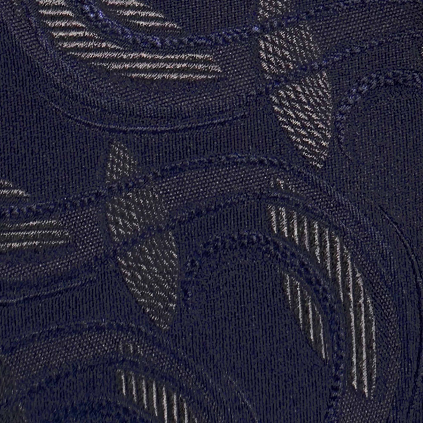 Details of Denim Blue Silk Tie Ornamental Art Nouveau.