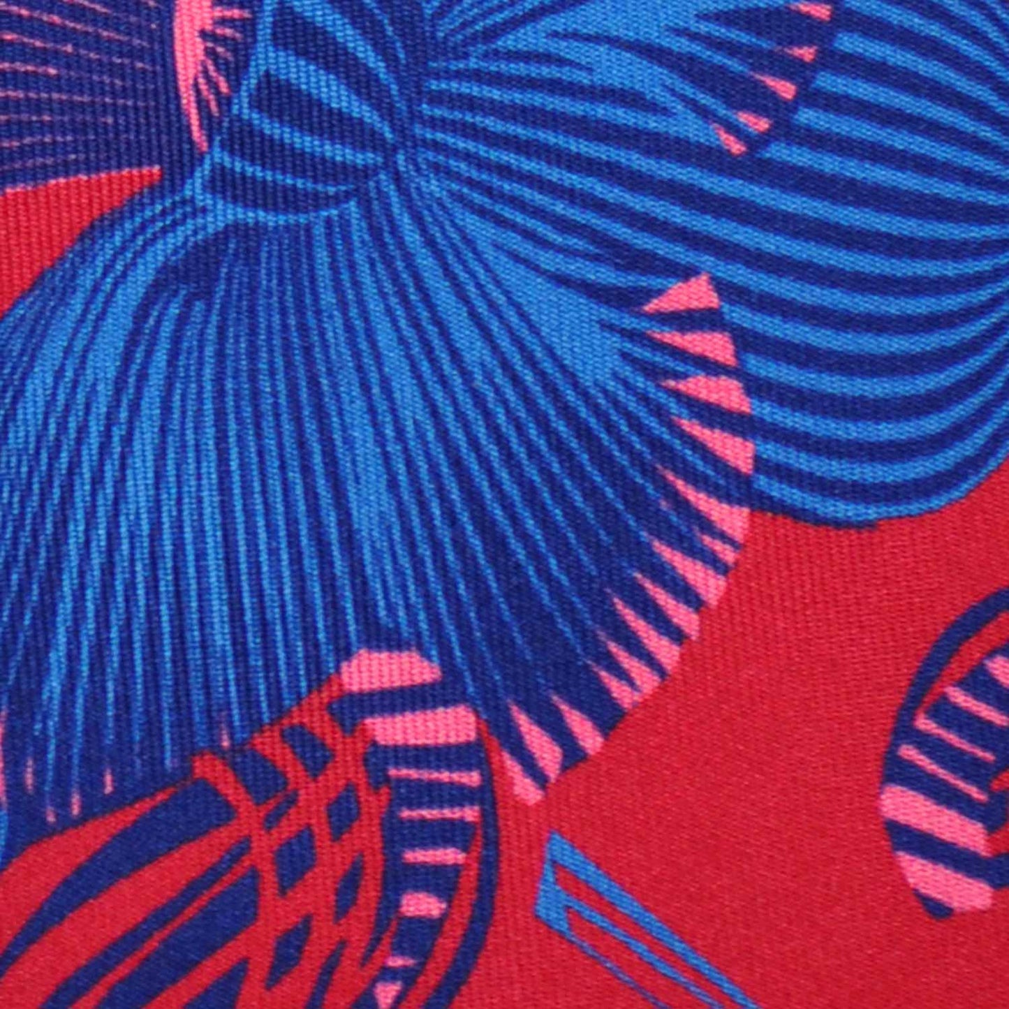Magenta Red Silk Tie 3 Hawaiian Floral Pattern
