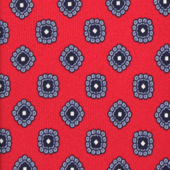 Chili Red Silk Tie Formal Diamonds Pattern
