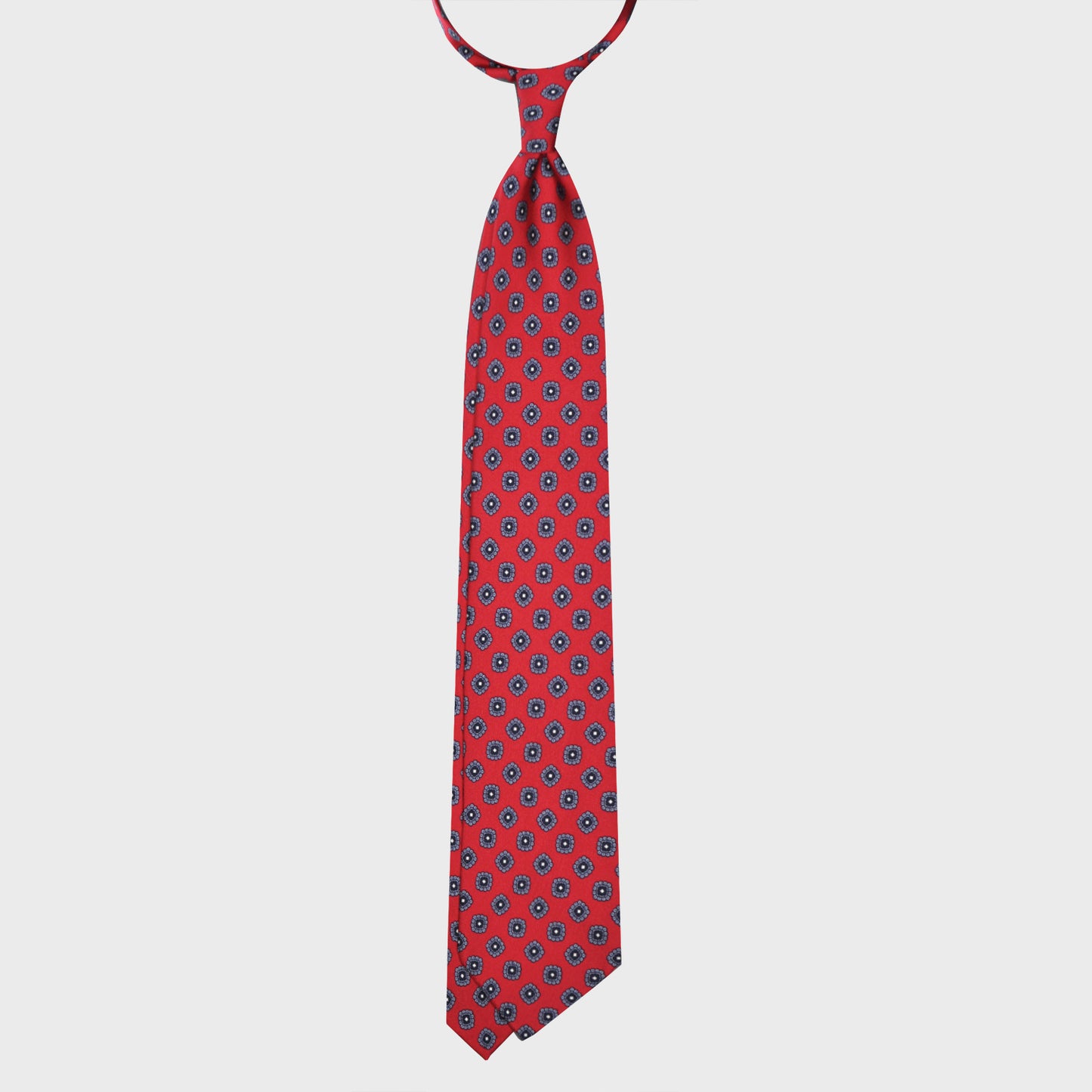 Chili Red Silk Tie Formal Diamonds Pattern