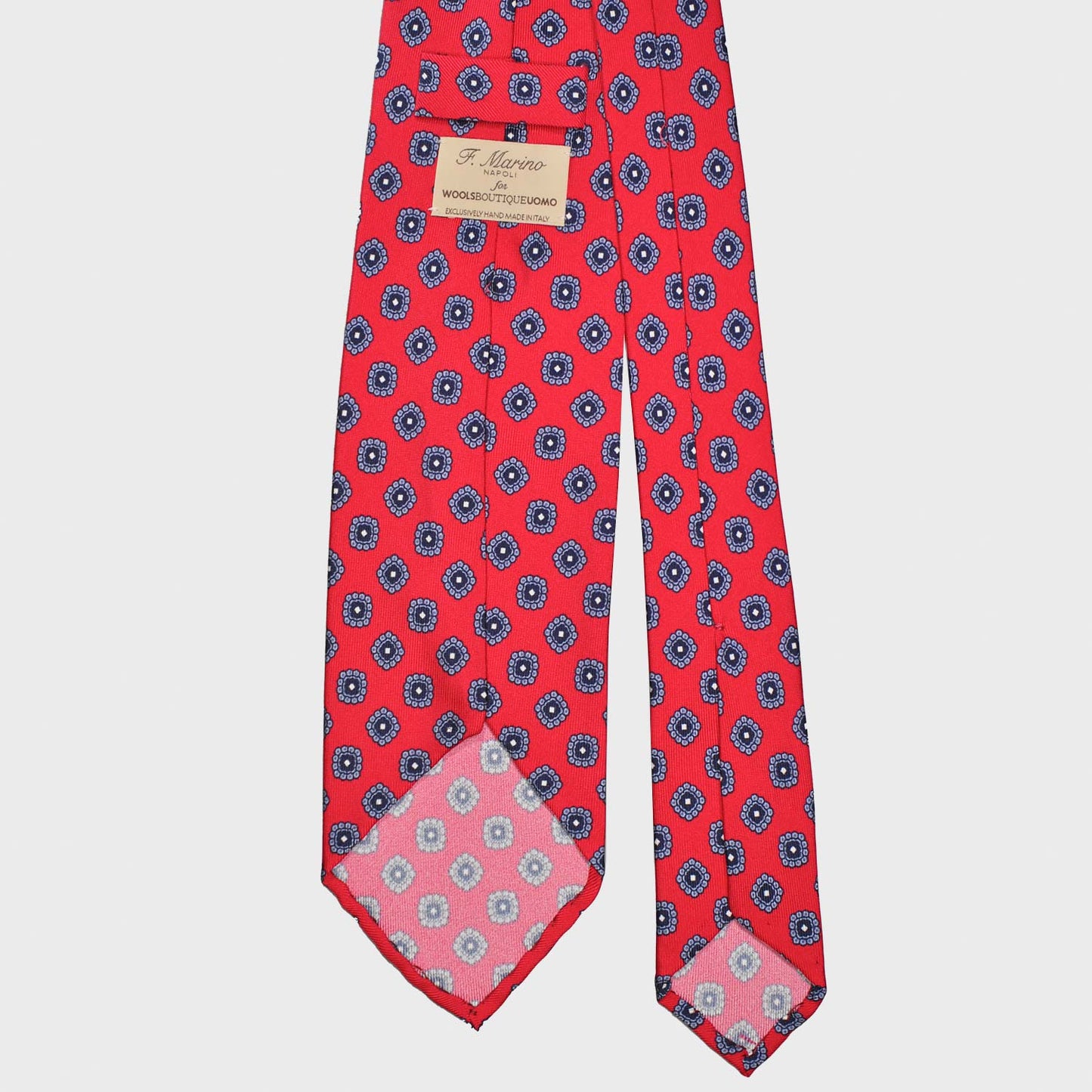 Chili Red Silk Tie Formal Diamonds Pattern
