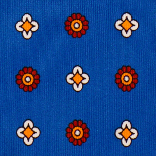 Laden Sie das Bild in den Galerie-Viewer, Electric Blue Silk Tie Classic Diamonds Pattern
