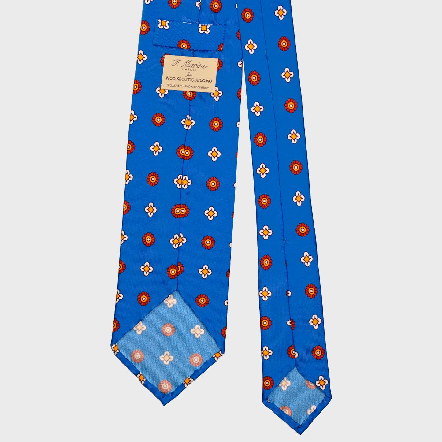 Electric Blue Silk Tie Classic Diamonds Pattern