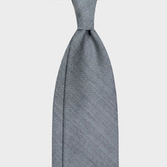 F.Marino Cravate En Laine 3 Plis Motif Toile Bleu