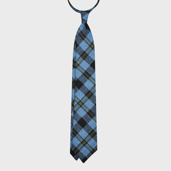 Sky Blue Tweed Tie Classic Plaid Checks