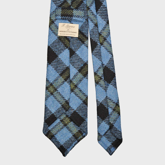 Sky Blue Tweed Tie Classic Plaid Checks