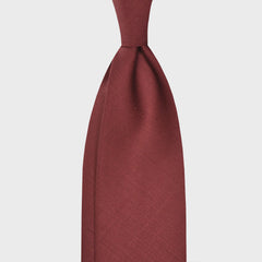 F.Marino Cravate unie 3 plis Holland&amp;Sherry Wool Bordeaux Rouge