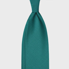 F.Marino Cravate unie 3 plis Holland&amp;Sherry Wool Vert émeraude
