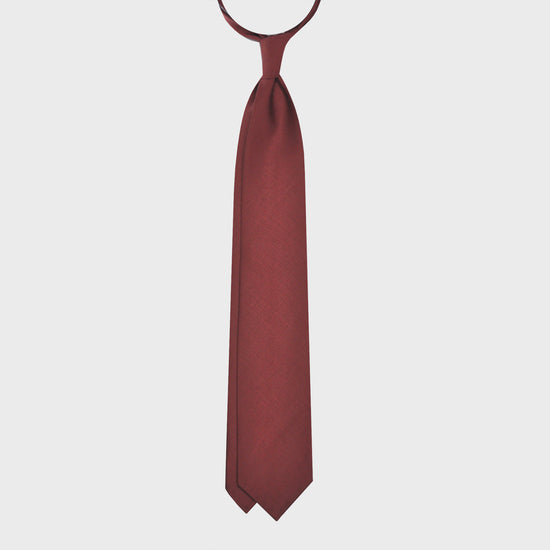 Burgundy Red Plain Tie Holland&Sherry Wool