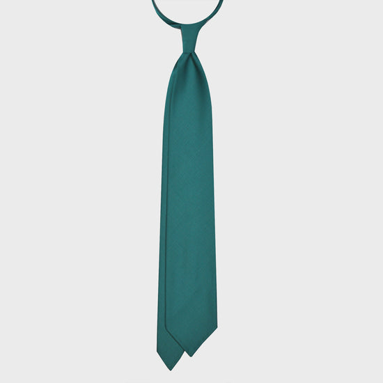 Emerald Green Plain Tie Holland&Sherry Wool